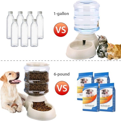 2-Pack Automatic Pet Feeder & Waterer Set for Cats & Dogs - Gravity Dispensing - Picture 5 of 8
