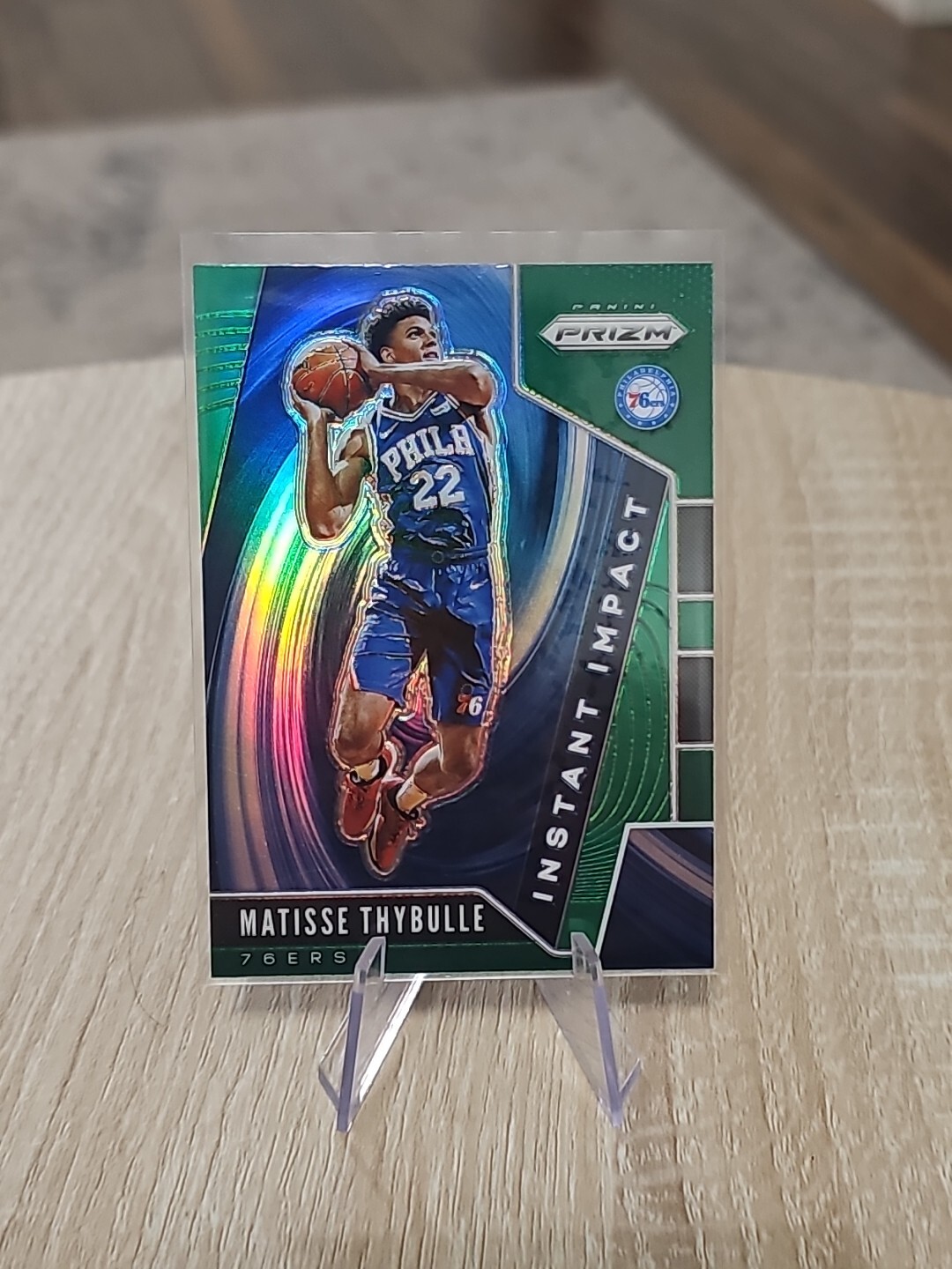 2019-20 Panini Prizm Instant Impact Green Prizm Matisse Thybulle #15 Rookie RC