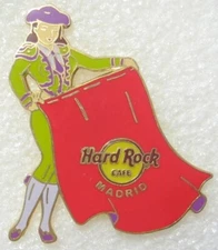 Hard Rock Cafe MADRID 2007 Sexy Bullfighter Girl with Red Cape PIN - HRC #37936