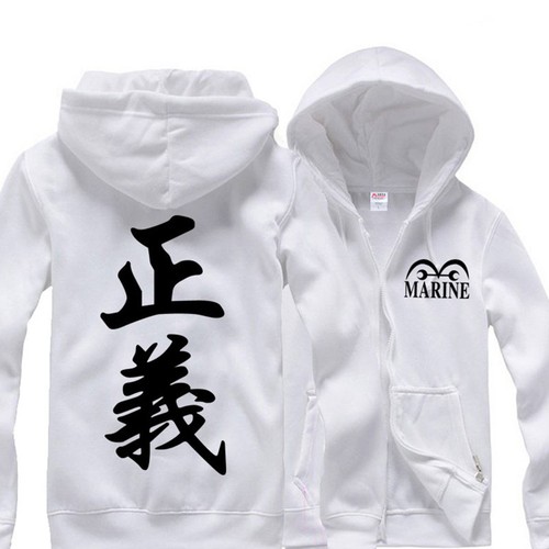 Fashion Anime One Piece Marine Justice 正義 Hoodie Sweatshirt Cotton Cosplay Coat Ebay
