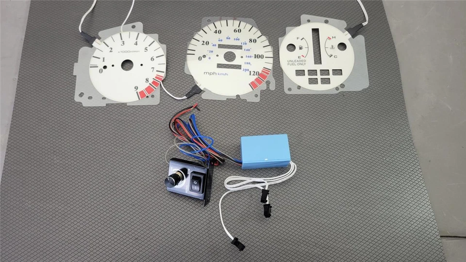 Medidores de brillo de cara blanca automáticos para Honda Civic EX LX Si AT 92-95 9 RKM 120 MPH Foto 2 de 4