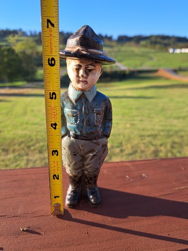 Vintage & Original WWI-era Dough Boy Soldier Cast Iron Still Bank - Picture 10 of 10