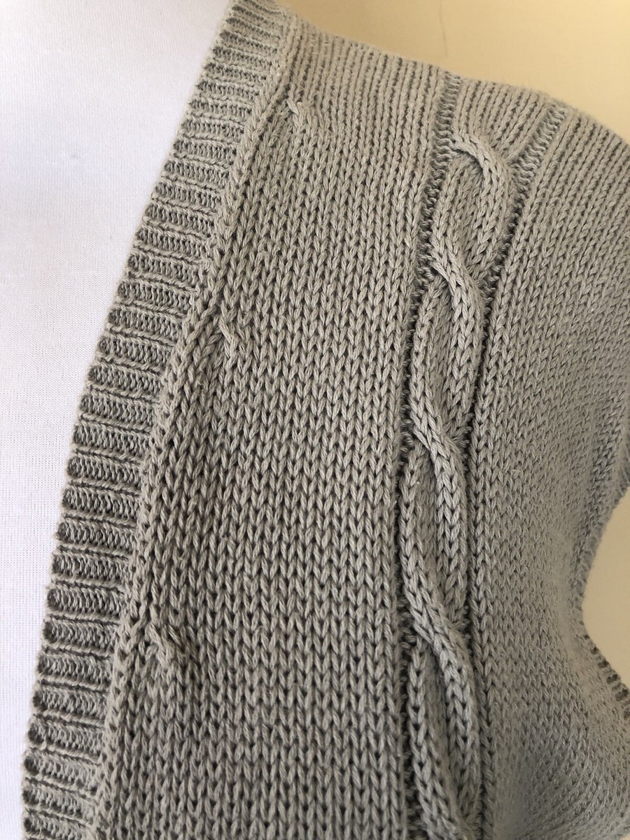 Yves Saint Laurent Sportswear Women's VTG Greige Sleeveless Cardigan Sweater M View 5
