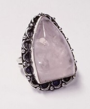 925 Sterling Silver Handcrafted Chunky Quartz Ring sz 9 10.6g T.W 