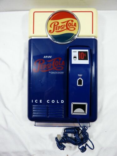 Distributeur automatique de boissons vintage Pepsi-Cola réplique écran mural téléphone  - Photo 1 sur 8