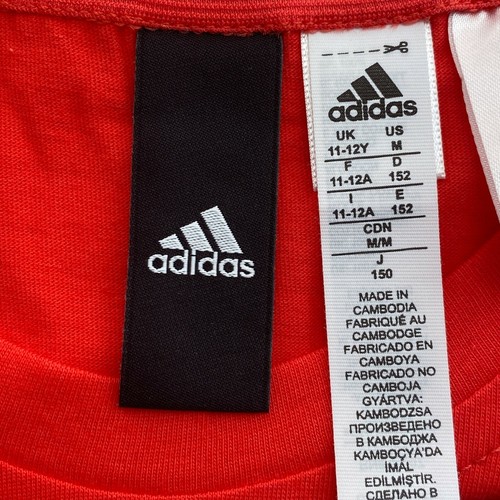 Adidas Red Sport Crew Neck T Shirt Size 11 - 12 Years - Picture 4 of 9