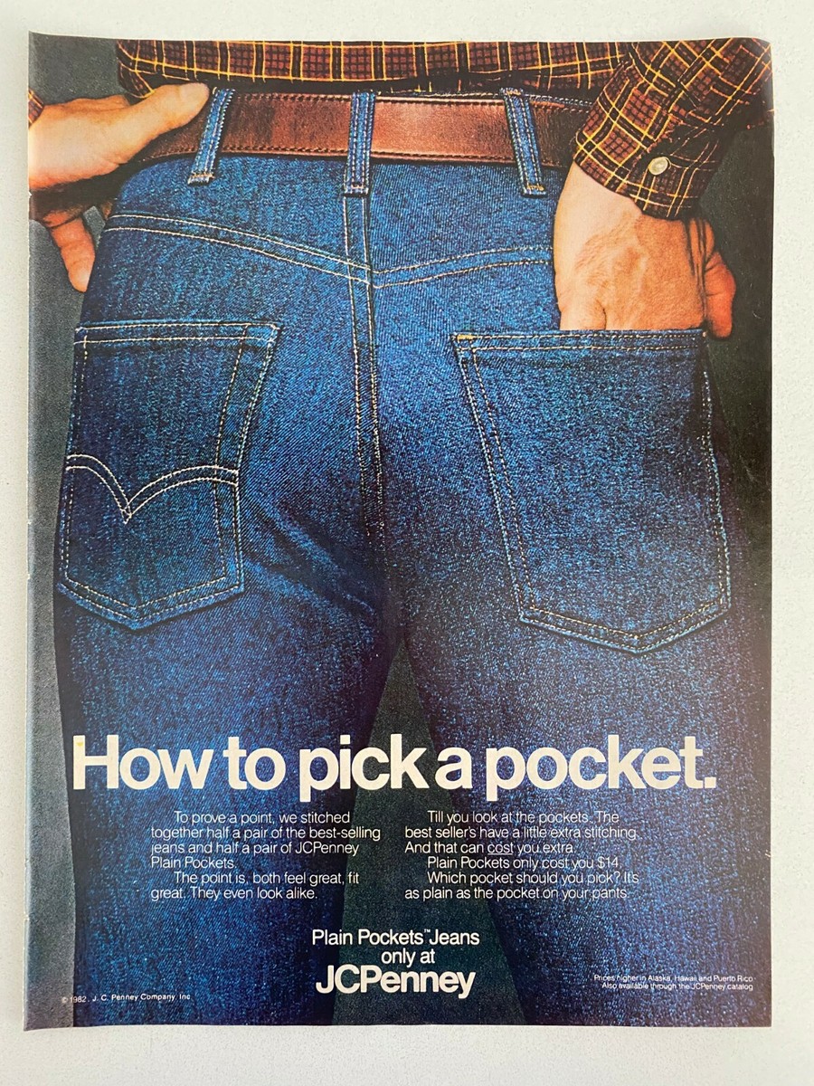 JCPenney Plain Pockets Jeans Vintage 1982 Print Ad | eBay