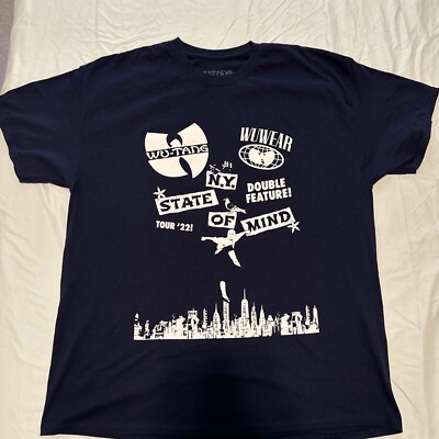 Wu Tang Clan x Nas NY State Of Mind 2022 Tour Shirt Size XL