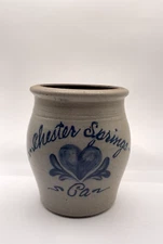 vintage rowe pottery works 5in salt glazed pottery stoneware crock