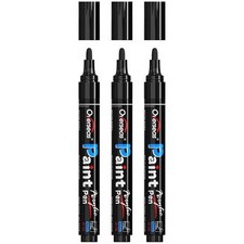 Overseas Black Paint Pens Paint Markers - Permanent Acrylic Markers 3 Pack Wa...