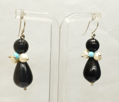 Orecchini Pendenti A Goccia In Argento 925 Con Perla Bianca - Cerchio Piccolo E Perla, Ipoallergenici