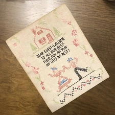 Welcome Guest Home Cross Stitch Unframed Wall Art Complete Vintage Bed Breakfast