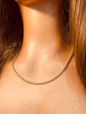 Gold Filled Ball Chain Necklace | 3mm Beaded | Waterproof