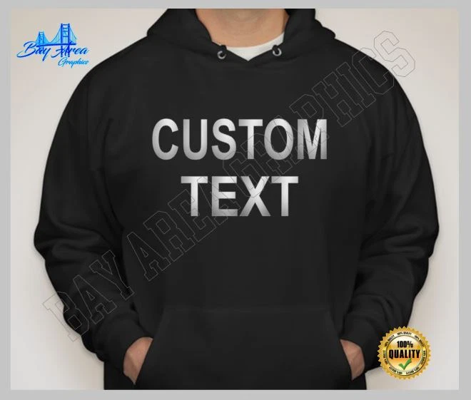 Sudadera con capucha polar negra personalizada -TU/LOGOTIPO/DISEÑO/TEXTO/EQUIPO- Foto 3 de 4