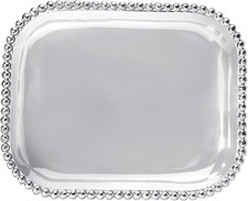 Elegant  Pearled Rectangular Platter for Stylish Serving