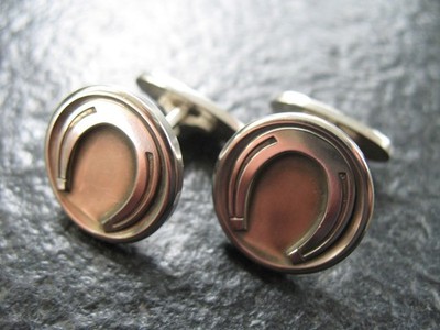 Manschettenknöpfe Silber 925 Georg Jensen Dänemark No 123 von ca. 1960 Hufeisen