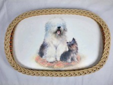 Dogs Melamine Tray Dulux & Yorkshire Terrier Vintage Giordano Drawing Rare Prop