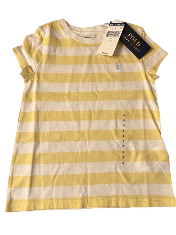 NWT Polo Ralph Lauren Girls Yellow Stripe T-shirt 5