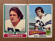 Walt Garrison 1974 & 1975 Topps Vintage Football Cards. Cowboys
