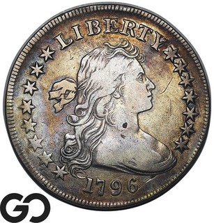 1796 Draped Bust Dollar Small Eagle Reverse Rare Hard Find Choice VF Early Date
