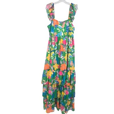 Baltic Born Women's Monte Tiered Maxi Dress Floral Print XL