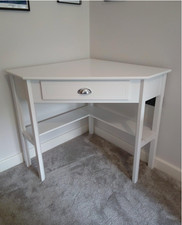 Corner Computer Desk Home Office Workstation Compact Shelf Drawer Study PC Table