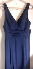 New Davids Bridal Dress Womens Size 10 Chiffon Navy Blue Formal Cocktail $149