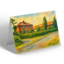 GREETING CARD - Corliss Garage Preston Rd, Charnock Richard - Vintage Art Style