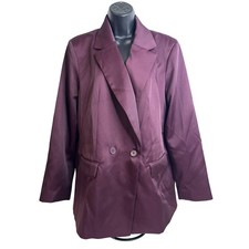 A New Day Blazer Womens Medium Double Breasted Notch Lapel Jacket Workwear