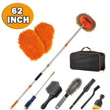 Adjustable Telescopic Car Wash Brush Kit Mop Long Handle Vehicle Cleaning Tool