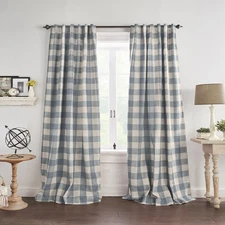 Home Fashions Farmhouse Living Grainger Buffalo-Check Blackout Window Curtain...