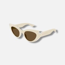 Alexander McQueen AM0442S Women's Beige Cat Eye Sunglasses 50-21-135