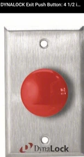 Push Button 1 5/8" Diameter Plastic Red Button DPST Momentary DynaLock Palm