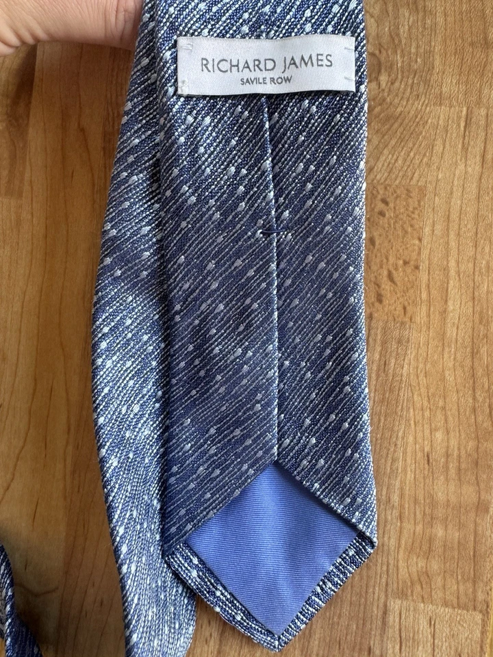 Richard James Savile Row Blue Patterned 100% Italian Silk Tie - Image 2 of 4