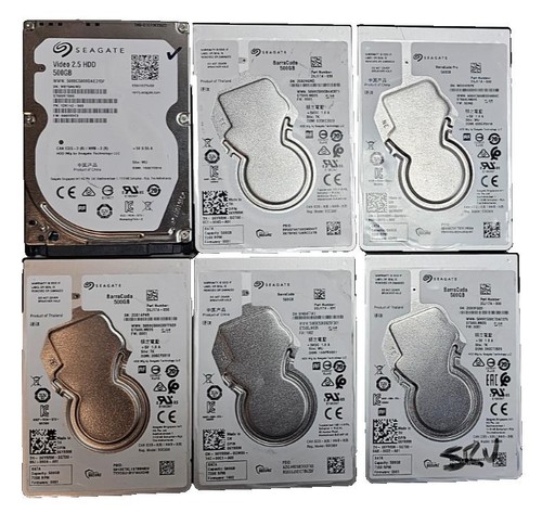 Lot 6 Seagate barracuda / Video 2.5 " 500GB Sataiii 6Gbs Hdd's 5.4KRPM,Wiped
