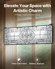 35.2"x13" Tiffany Style Stained Glass Window Panel Hanging Transom