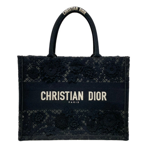 CHRISTIAN DIOR BOOK TOTE MEDIUM BAG M1296ZEAX_M911 LACE MESH JACQUARD WOMEN'S