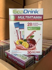 EcoDrink Complete Multivitamin Drink Mix, 30 Packets, Electrolytes Fruit Punch
