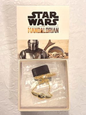 Disney Star Wars Mandalorian Grogu Baby Yoda 16'' Necklace Jacmel NIB Boxed