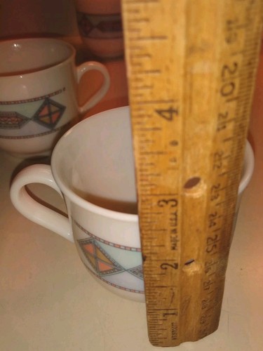 6 Vintage Arcopal France Paloma Coffee Tea Mugs French Cups Southwest Design - Picture 5 of 6