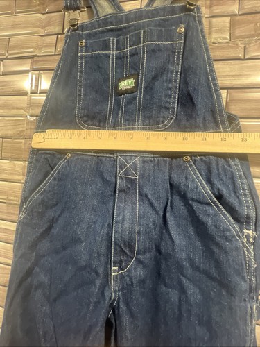 Key Imperial boys 12 Denim Bib overalls Jean Kids dark Wash wide straight leg - Picture 7 of 18