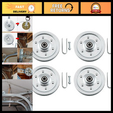 4" Heavy Duty Garage Door Pulley Set - 400LB Load, Clevis Fork  Hardware 4-Pac