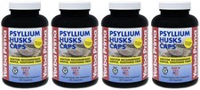 Yerba Prima Psyllium Husks 180 Caps, 4 Pack, Fiber Supplement