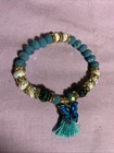 “Pastel Collection” White/aqua/blue Green gold Tone W/clear Rhinestones Bracket — photo 2