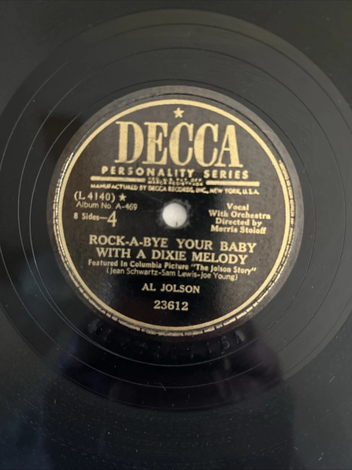 Al Jolson California Here I Come 23612 10in 78 Shellac Record Single Vintage Foto 4 de 4