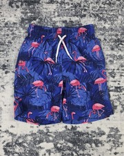 Place Sport Boys Flamingo Swim Trunks Blue Pink Tropical Mesh Lined Size 5/6