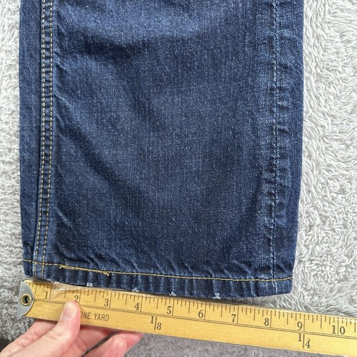 Levi's 527 Herrenjeans 33 x 30 dunkle Waschung verwaschen Whiskering niedriger Bund Bootcut Kontrast - Bild 4 von 10