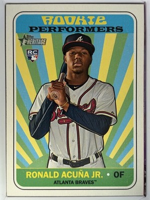 2018 Topps Heritage Rookie Performers #RP-RA Ronald Acuna Jr. RC Atlanta Braves