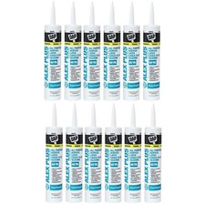 Dap 18152 10.1oz Alex Plus Acrylic Latex Caulk with Silicone, White, 12 Pack