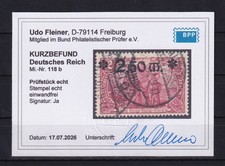 AW793) Deutsches Reich Nr. 118 b gestempelt Kurzbefund Fleiner BPP Michel 250 Eu